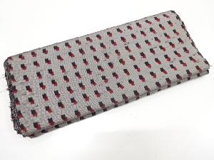 アンティーク　枡模様織り出し　着尺反物